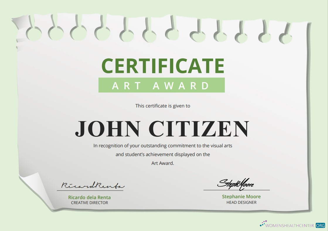 Download USA Art Award Certificate template in Word and PDF format Photoshop template